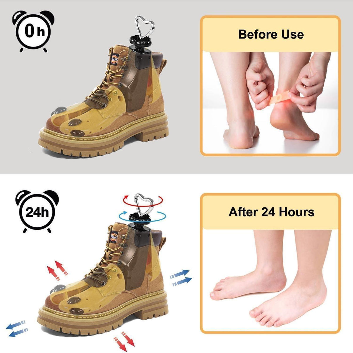 Schuhspanner Gelb (43-47) mit Schuhlöffel
