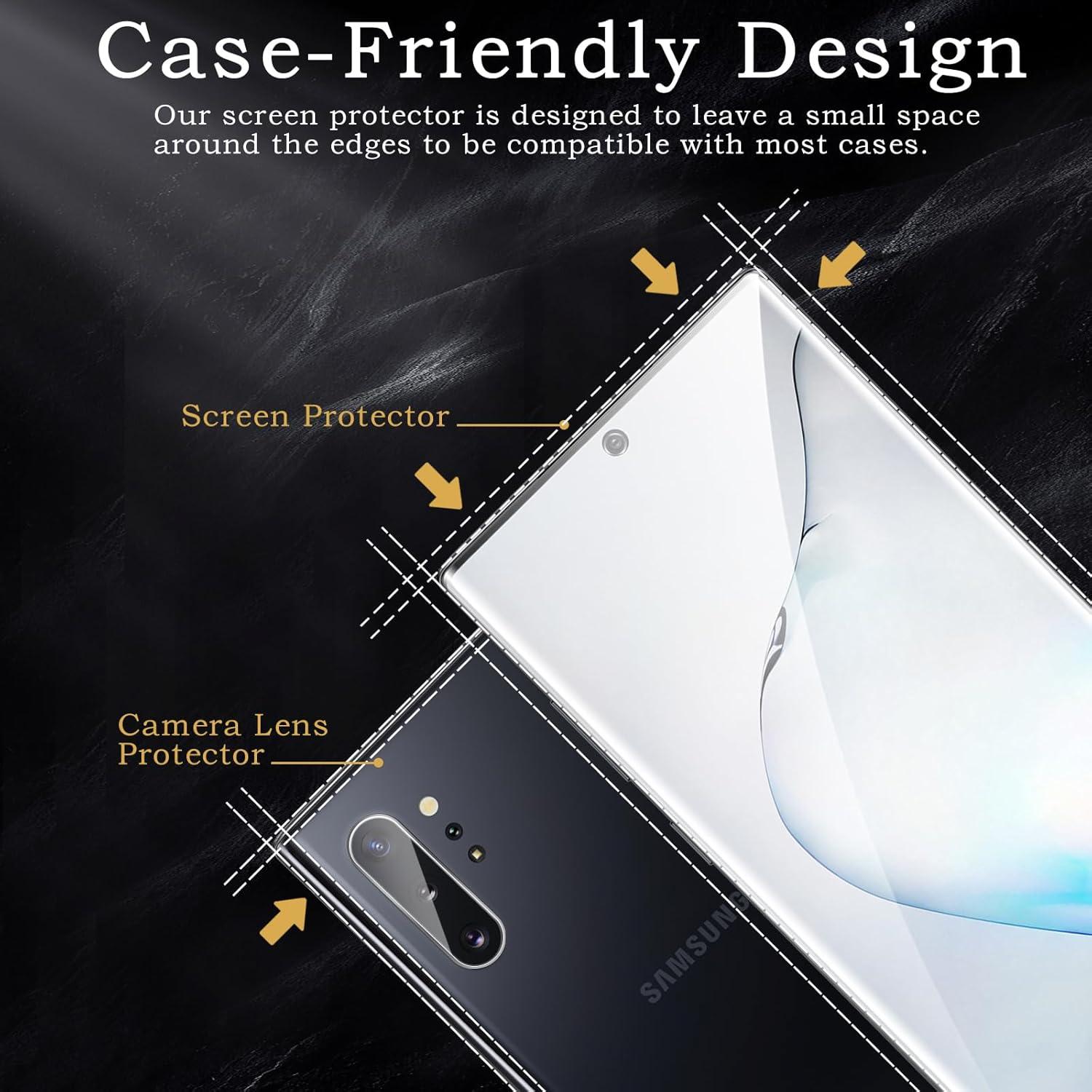 2er Pack Schutzfolie für Samsung Galaxy Note 10 - 3D Vollständiger Displayschutz, Fingerabdruck-resistent, 9H Härte
