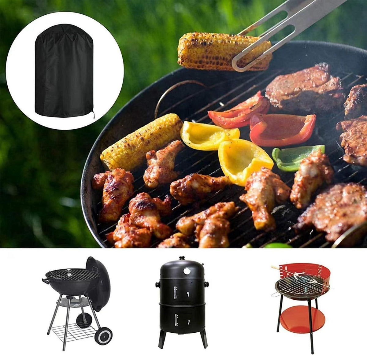 Kugelgrill Abdeckung 420D Oxford Winddichte Grillabdeckung 70x77cm