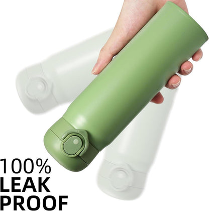 Edelstahl Thermosflasche 500ml Isolierflasche Kalt Warm Auslaufsicher Green