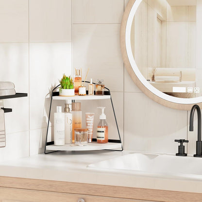 Puricon Eck Organizer Küchenregal 2 Etagen Badezimmer
