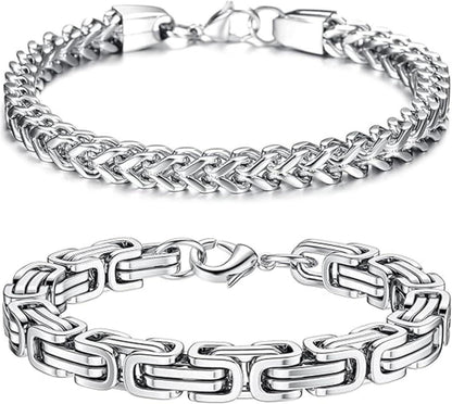 LOCCY Armband Herren Silber Edelstahl Franco Chain Königskette Glieder