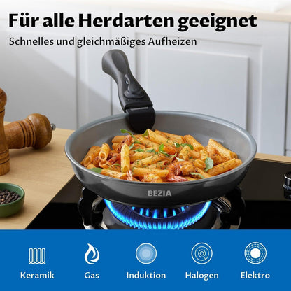 10tlg Induktions Pfannenset abnehmbaren Griffen