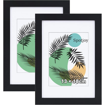 Bilderrahmen 13x18 cm 2er Set Eiche Holz mit Acrylglas
