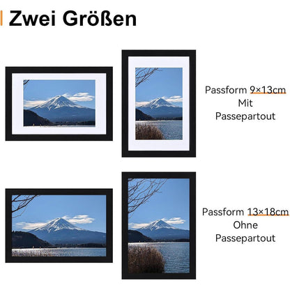 Bilderrahmen 13x18 cm 2er Set Eiche Holz mit Acrylglas