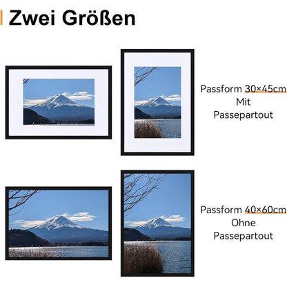 Bilderrahmen 40x60 cm Schwarz Holzrahmen mit Acrylglas