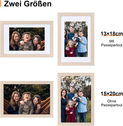 Bilderrahmen 15x20 cm Eiche Posterrahmen mit Passepartout