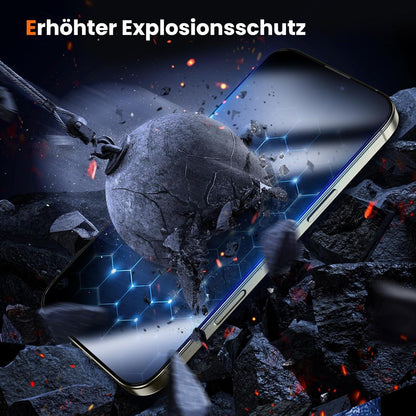 Panzerglas Sichtschutz für iPhone 16 Pro - Automatische
