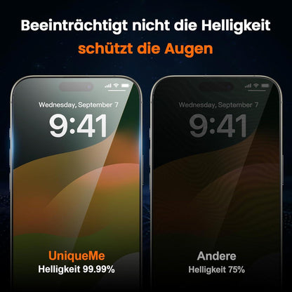 Panzerfolie für iPhone 16 Pro Sichtschutz, Bruchsicher, Anti-Spy 2