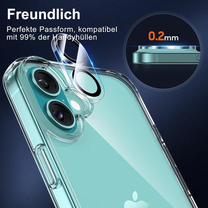3X Ultra-Klarer 9H Kameraschutz für iPhone 16/16 Plus - Stabil & Kratzfest