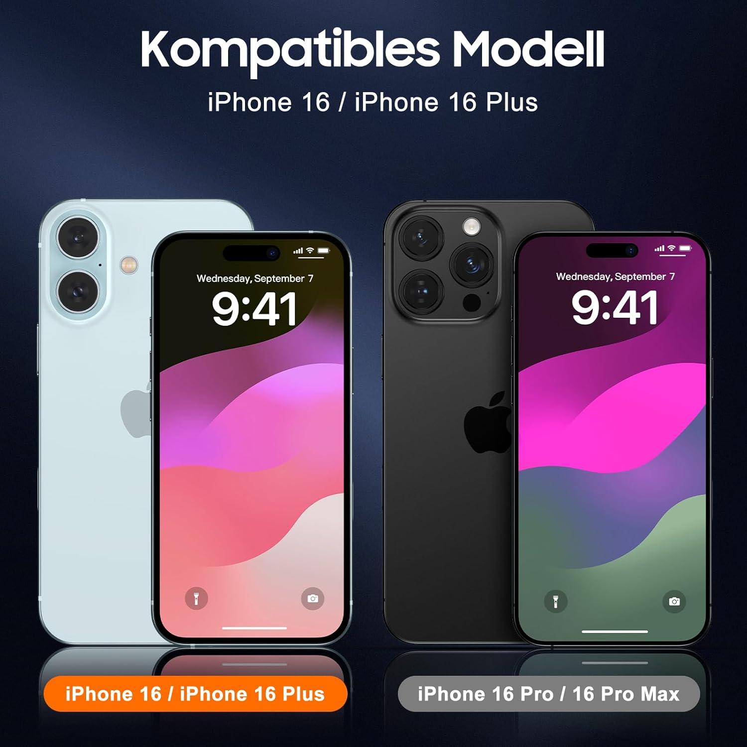 Kameraschutz für iPhone 16/16 Plus - Kristallklar, 9H Härte, 3 Stück
