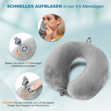 Aufblasbares Reisekissen mit Zubehör – Grau