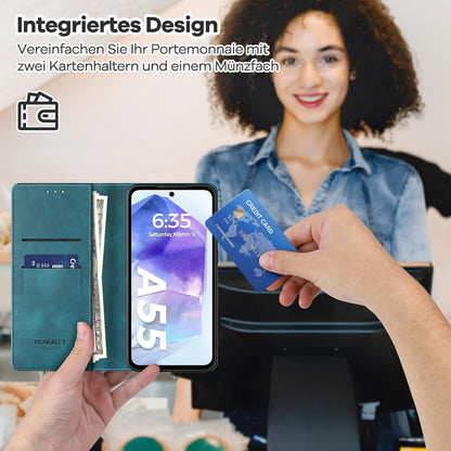 Samsung Galaxy A55 5G Hülle mit Schutzfolie RFID Kartenfach