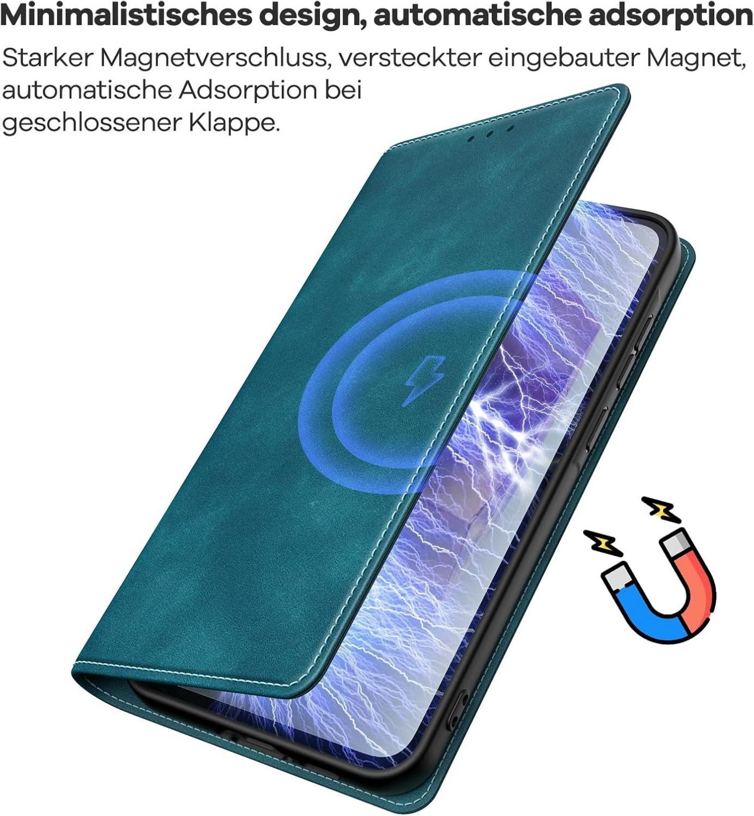 Handyhülle Samsung Galaxy A55 5G Blaugrün RFID Standfunktion