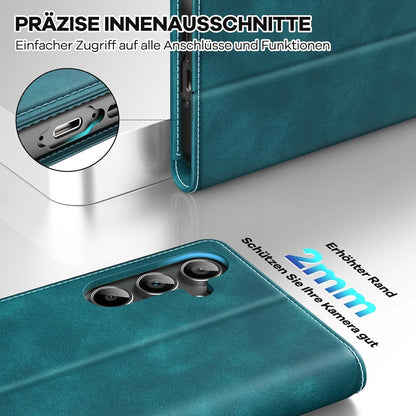 Handyhülle Samsung Galaxy A55 5G Blaugrün Magnet RFID Standfunktion