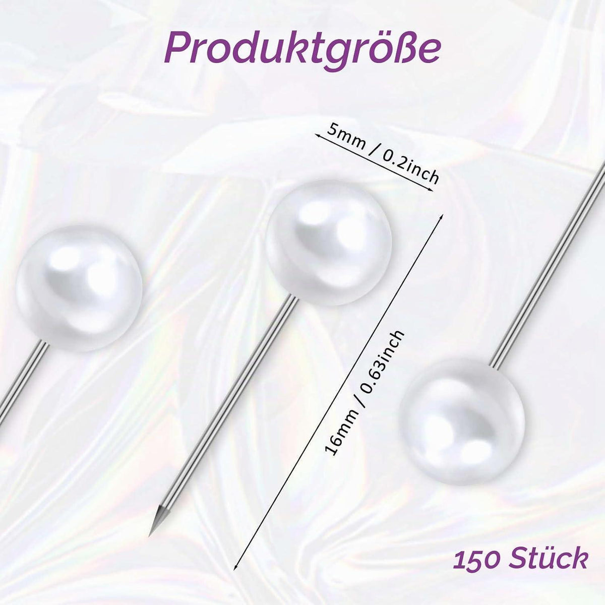 150 Perlen-Pinnnadeln für Basteln, Nähen & Dekoration