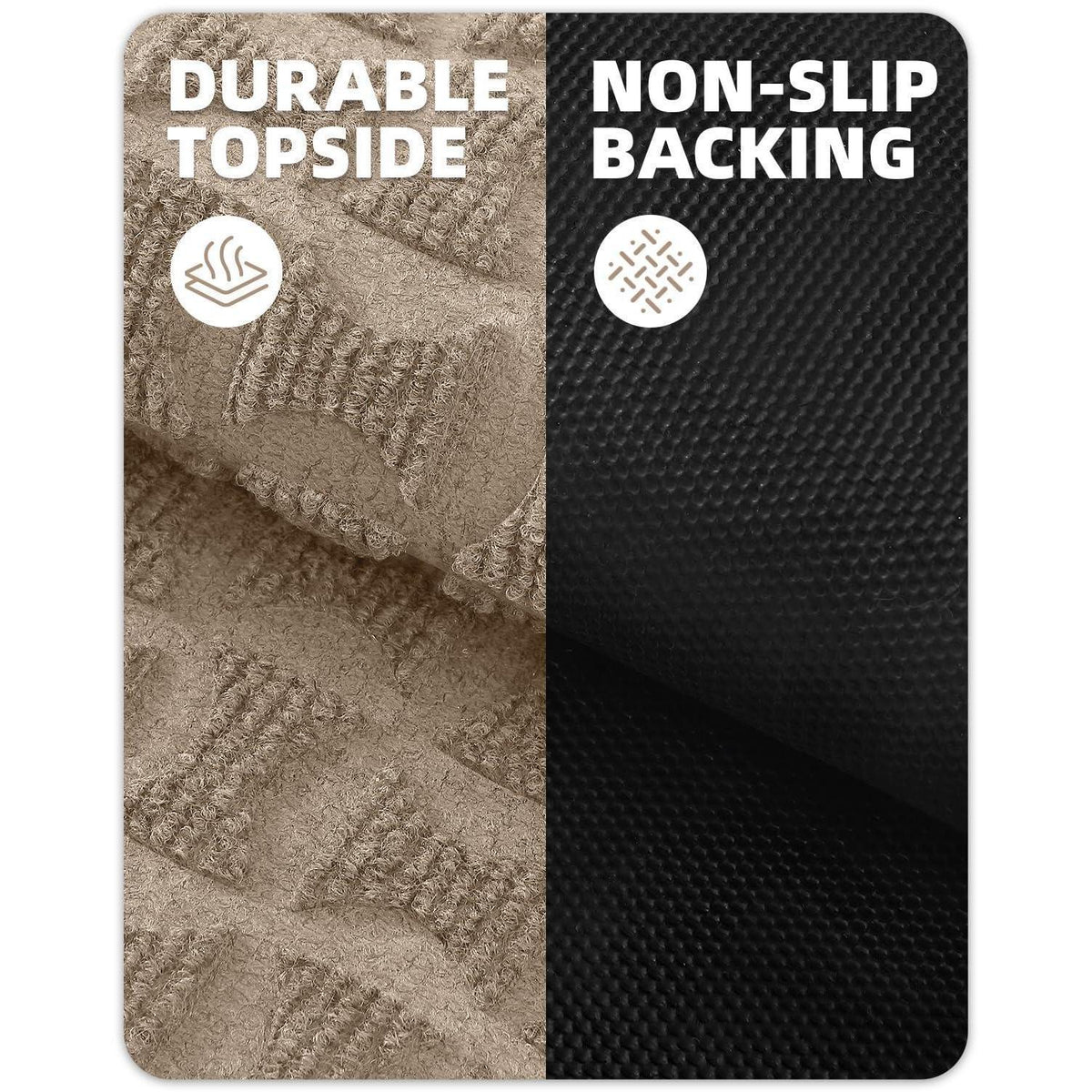 G rutschfeste Fußmatte Outdoor – Schmutzfangmatte Khaki 92x152cm