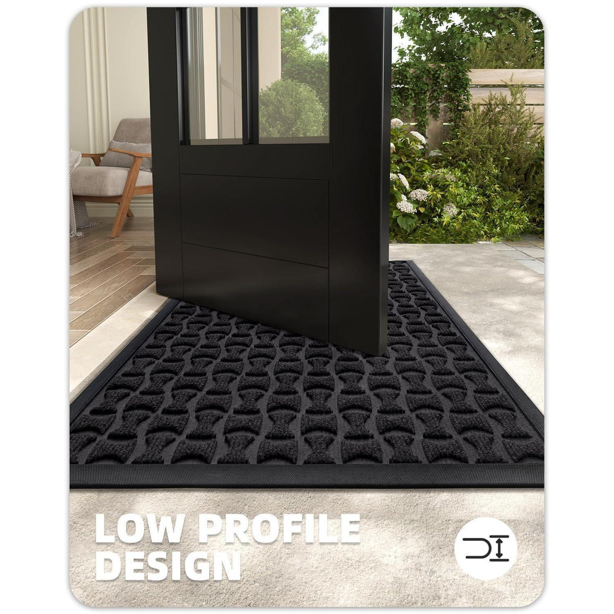Gummifußmatte Outdoor Rutschfest 90x150cm Schwarz