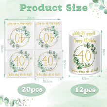 Servietten Windlicht Konfetti Set 40. Geburtstag Deko Grün