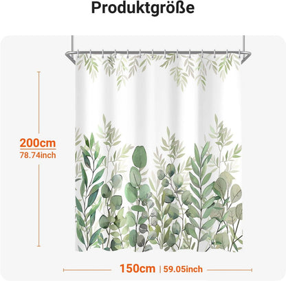 Duschvorhang Blätter 150x200cm Antischimmel Textil Wasserdicht
