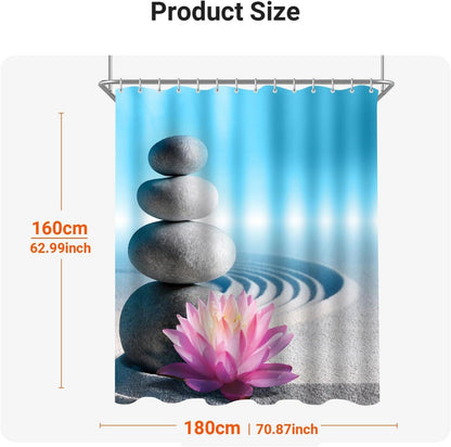 Duschvorhang 180x160cm Kieswüste Wasserabweisend Antischimmel