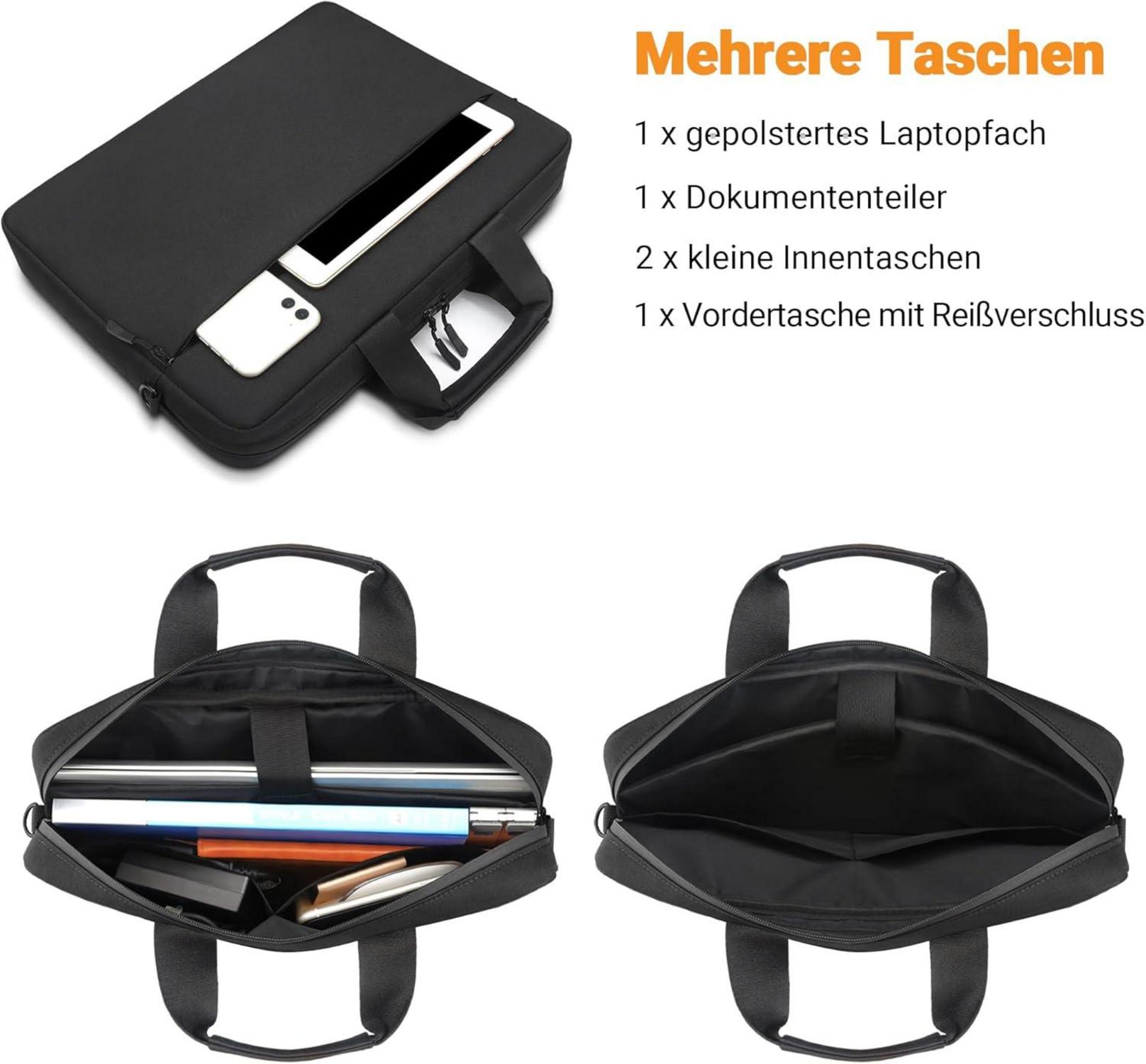 17,3 Zoll Laptop Schultertasche Stoßfest Wasserdicht Schwarz
