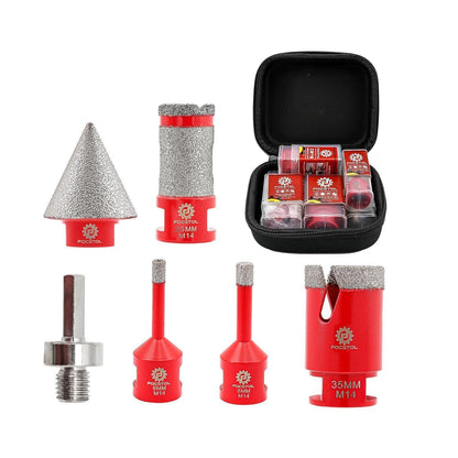 Diamant Fliesenbohrer Set 6-teilig mit Fasenbohrer & Adapter