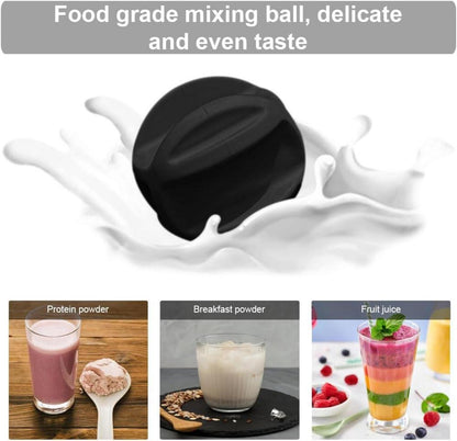 Protein Shaker Schwarz 500ml mit Mixerball und auslaufsicherem Deckel