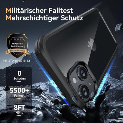 Kmofizle 360 Grad für iPhone 13 Hülle mit Eingebaut Glas Schutzfolie