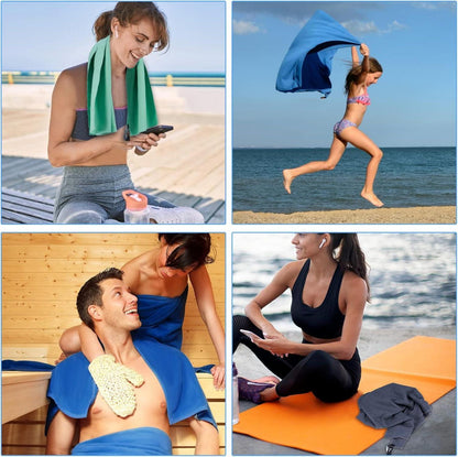 Microfaser Handtuch Set für Sport, Reise, Outdoor - 2 Stück Grün