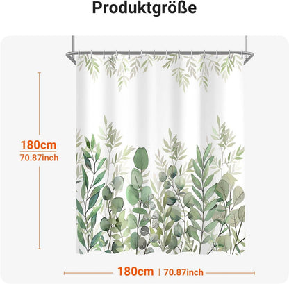 Duschvorhang Blätter 180x180cm Antischimmel Wasserdicht Waschbar