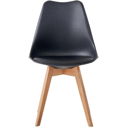 2er-Set Esszimmerstühle Nordic Schwarz – Massivholz Buche