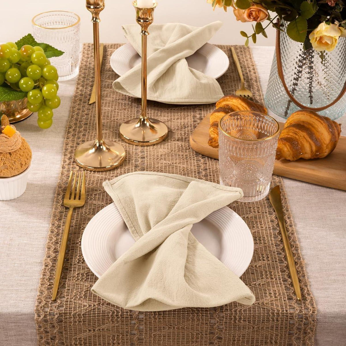 Jute Tischläufer Braun 30x180cm – Boho Sommer Deko