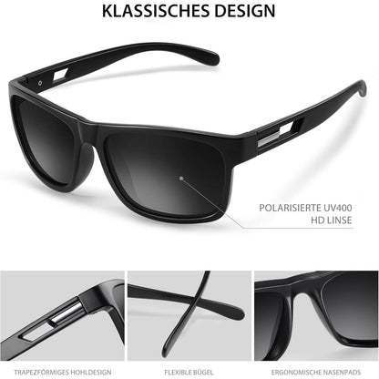 Occhsouo Sonnenbrille Herren Damen Polarisiert UV400 Retro