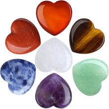 Kristall Herz Edelsteine Set 7 Stück Amethyst Rosenquarz