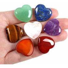 Kristall Herz Edelsteine Set 7 Stück Amethyst Rosenquarz