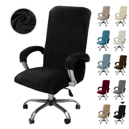 Samt Bürostuhlbezug mit Armlehne, X-Large Schwarz