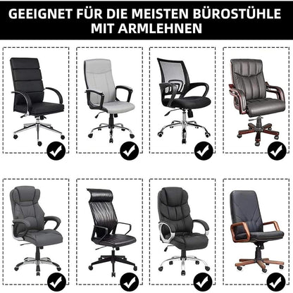 Samt Bürostuhlbezug mit Armlehne, X-Large Schwarz