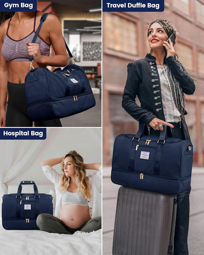 Sporttasche Damen Weekender Reisetasche mit Schuhfach Nassfach