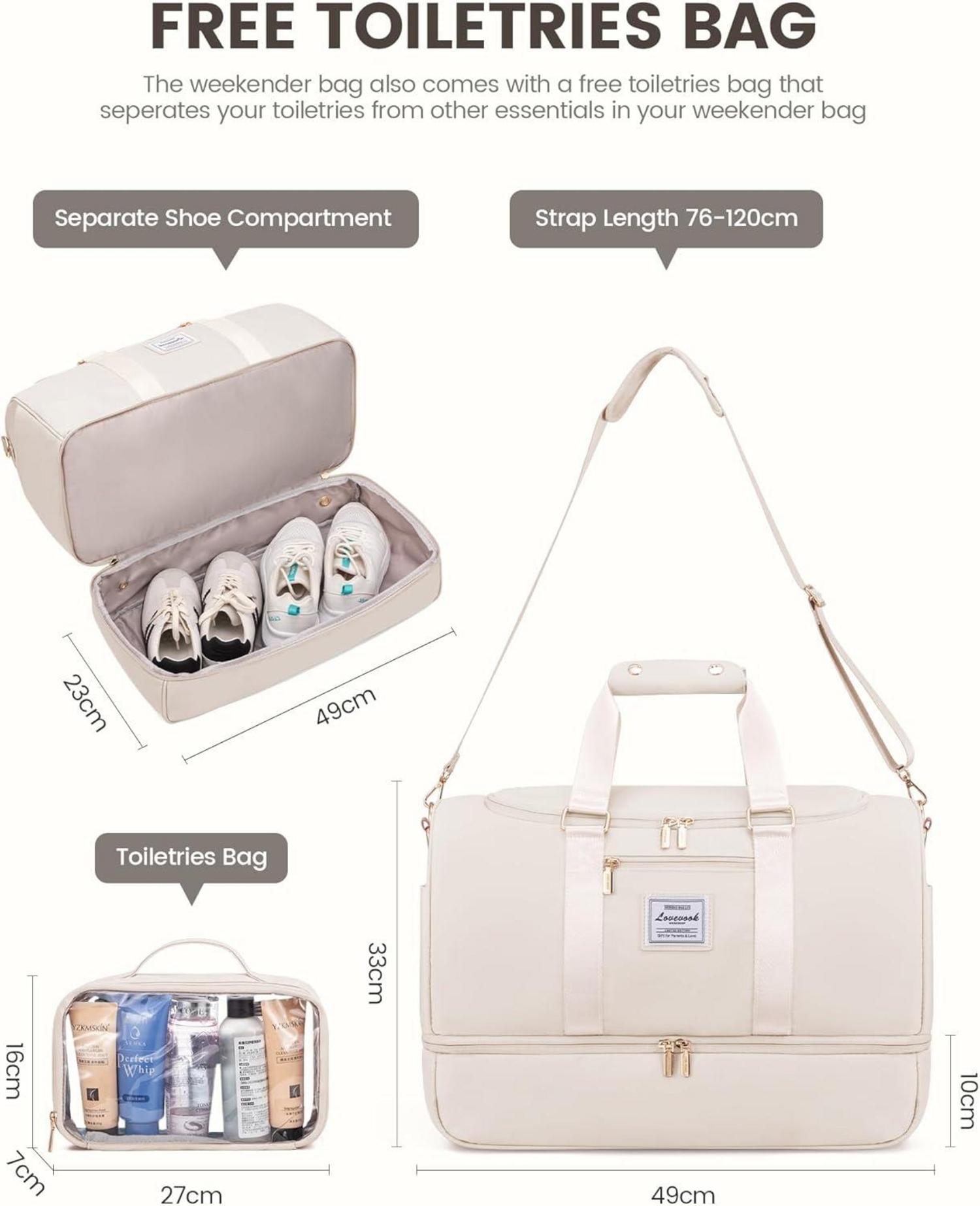 LOVEVOOK Sporttasche Damen, Weekender Reisetasche mit