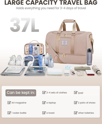 Sporttasche Damen LOVEVOOK Reisetasche Wasserdicht Strandtasche mit Schuhfach