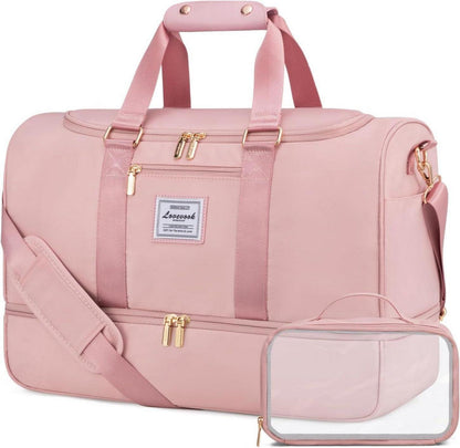 Sporttasche 50L mit Schuhfach und Nassfach, rosa
