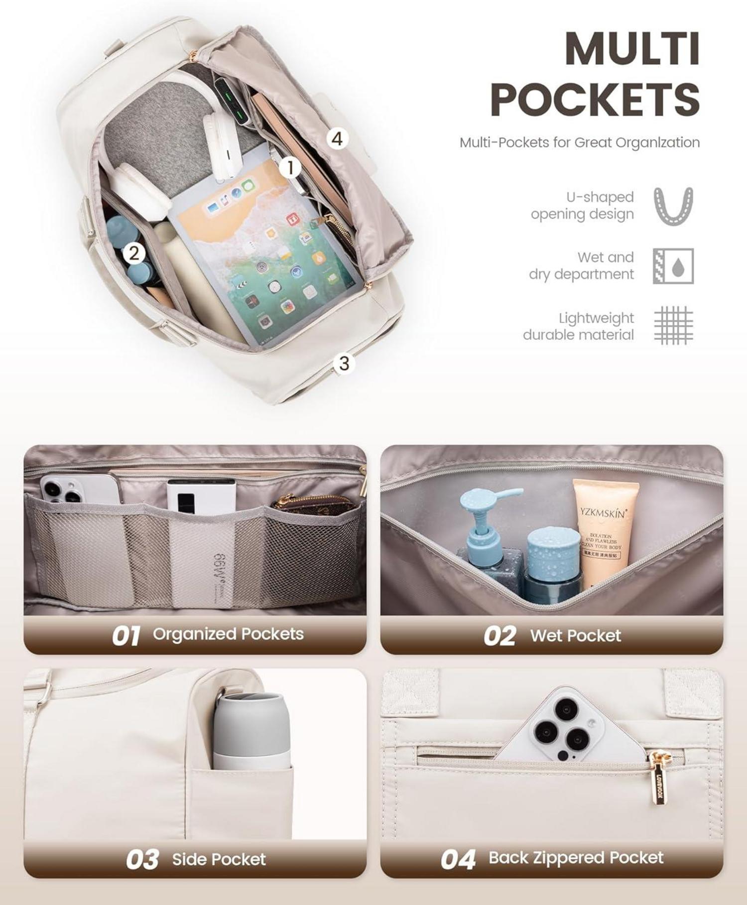 Sporttasche Reisetasche 50L Weekender Duffle Bag mit Schuhfach