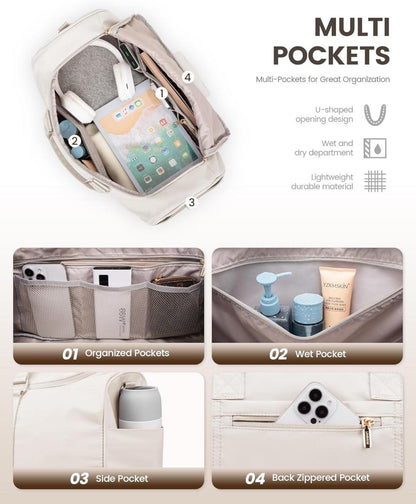 Sporttasche Reisetasche 50L Weekender Duffle Bag mit Schuhfach