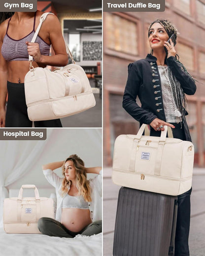 Sporttasche Reisetasche Groß 50L Weekender mit Schuhfach und Nassfach