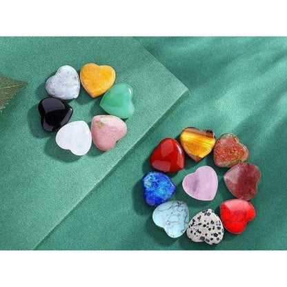 15er Set Natürliche Herz Kristalle Edelsteine Schmucksteine