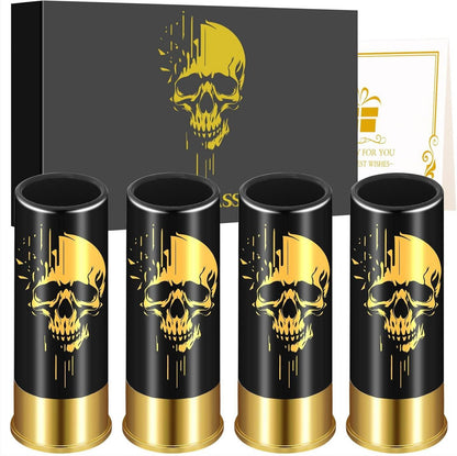 Totenkopf Schnapsgläser Kunststoff Geschenkbox Gothic