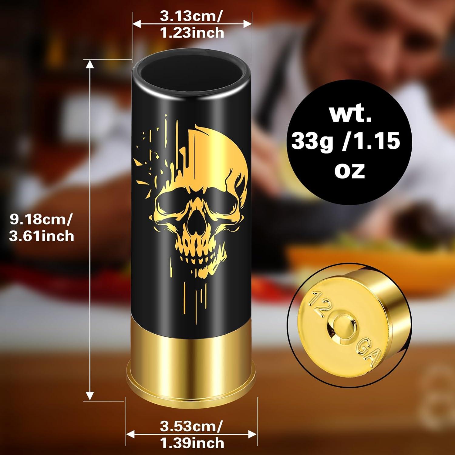 Totenkopf-Schnapsgläser Kunststoff Geschenkbox Gothic 12 GA Whiskey Tequila