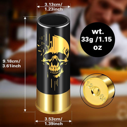 Totenkopf-Schnapsgläser Kunststoff Geschenkbox Gothic 12 GA Whiskey Tequila