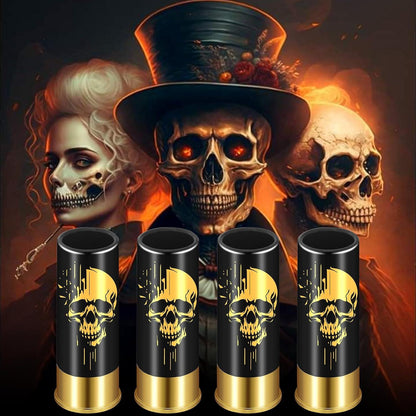 Totenkopf Schnapsgläser Kunststoff Geschenkbox Gothic 12 GA Whiskey Tequila
